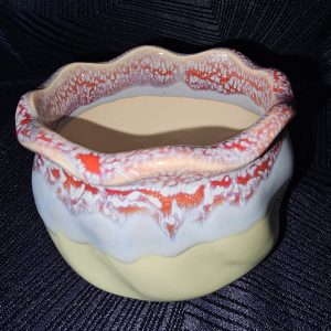 Petit pot glacis rouge bleu vert
