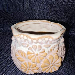 Petit pot fleuri céramique glacis rose tendre